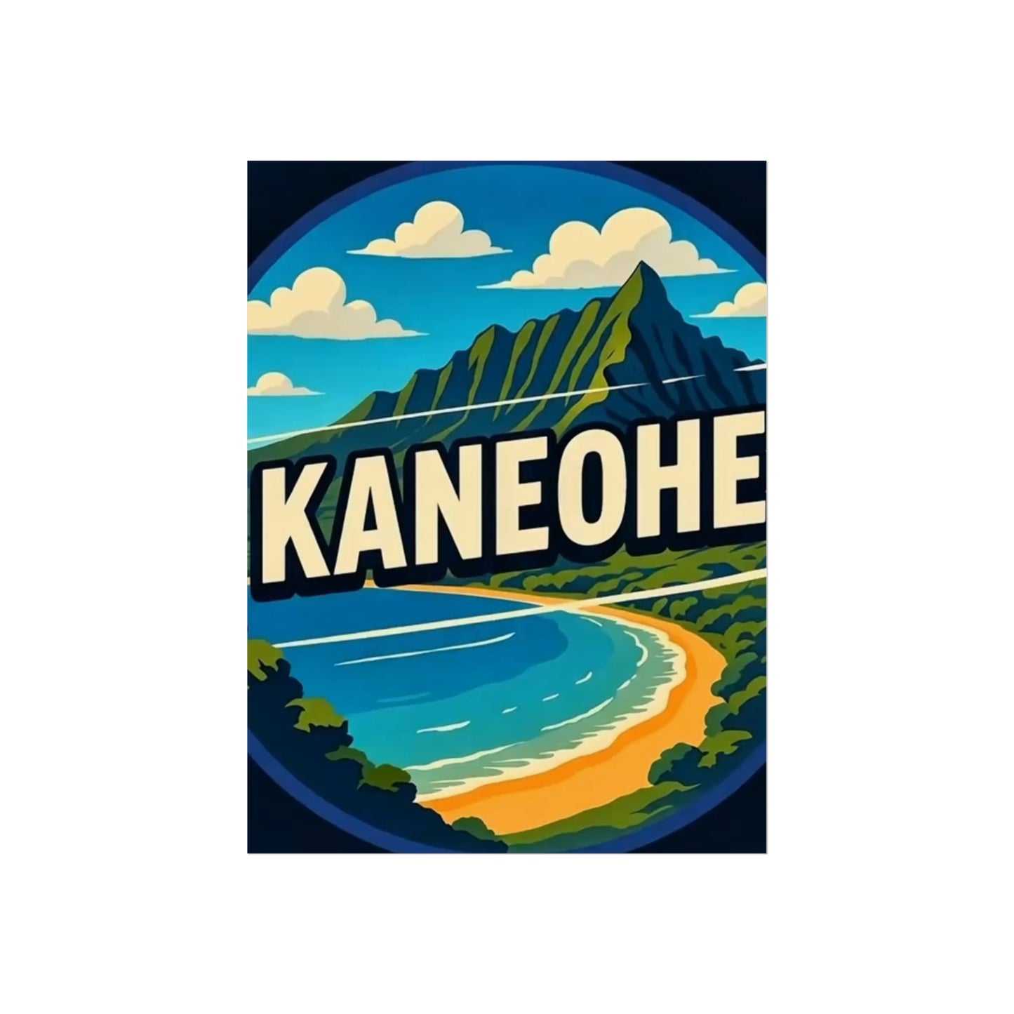 Kaneohe Hawaii Vintage Retro Giclée Print Art Series Poster