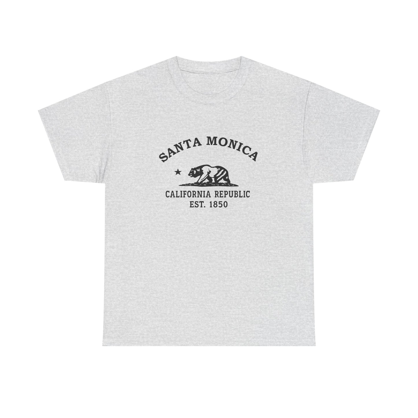 Santa Monica California Vintage Retro Unisex Heavy Cotton Tee - Black Logo