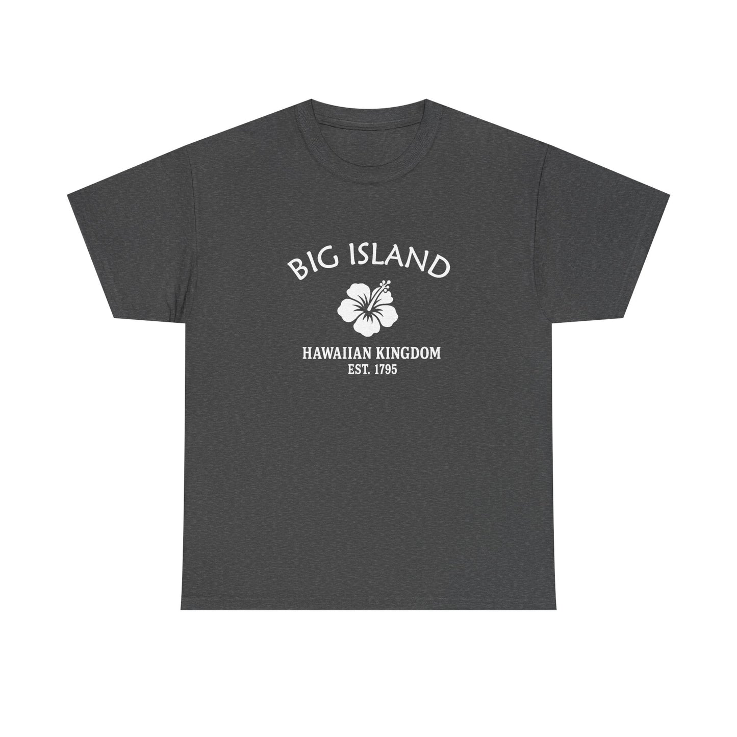 Big Island Hawaii Vintage Retro Unisex Heavy Cotton Tee - White Logo