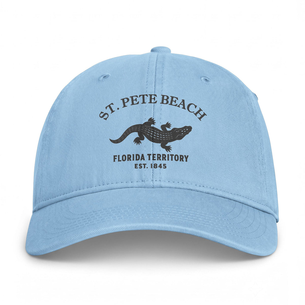St Pete Beach Florida Distressed Cotton Cap - Charcoal Print Logo