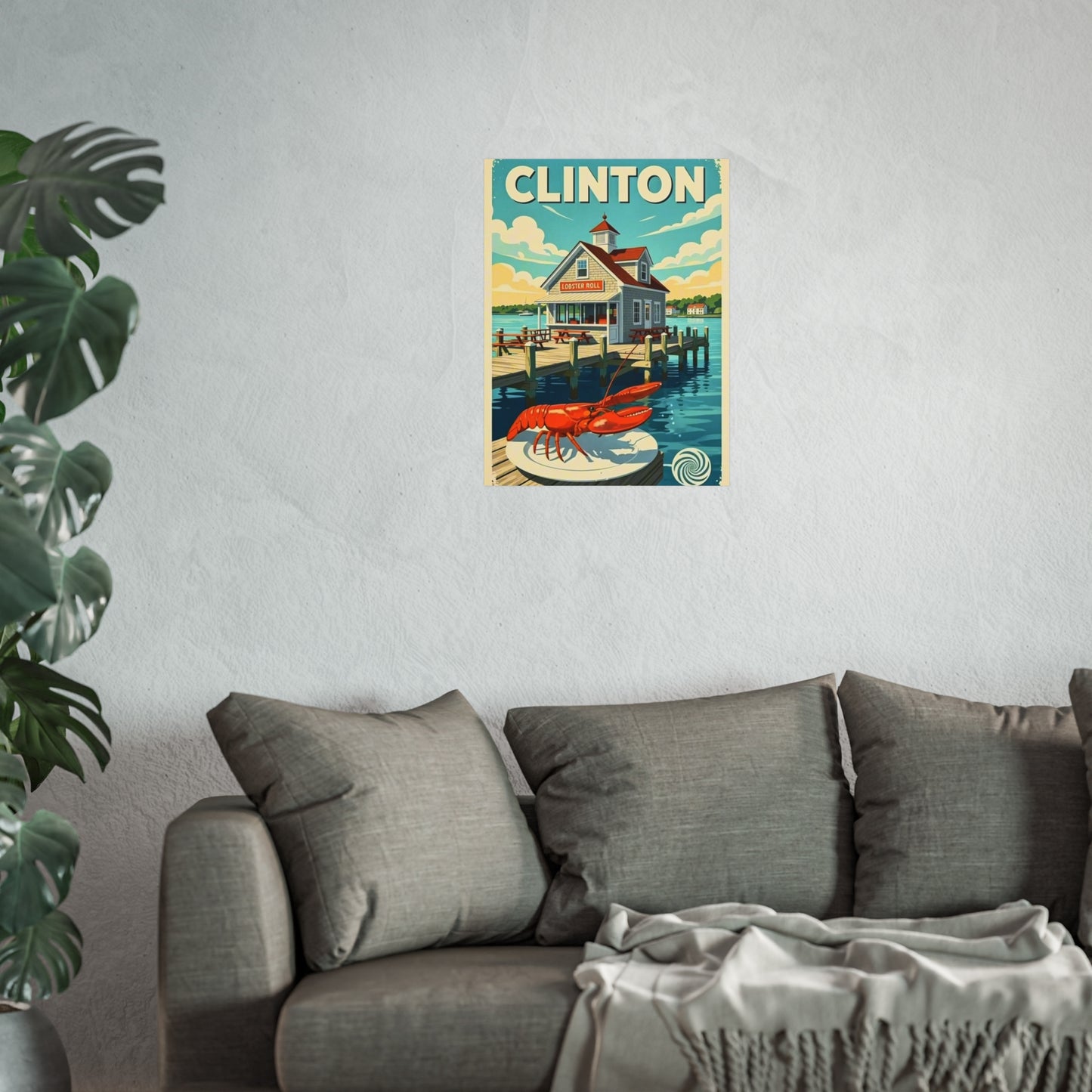 Clinton Connecticut Vintage Retro Giclée Print Art Series Poster