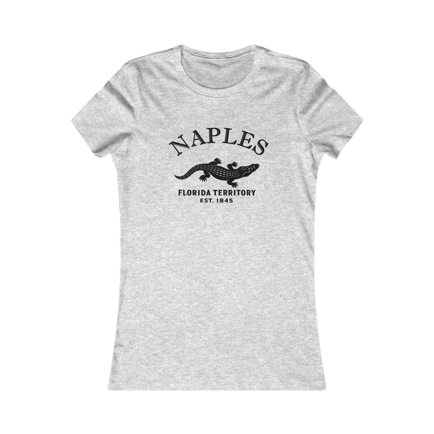 Naples Florida Vintage Retro Womens Fitted Ringspun Cotton Tee - Black Logo