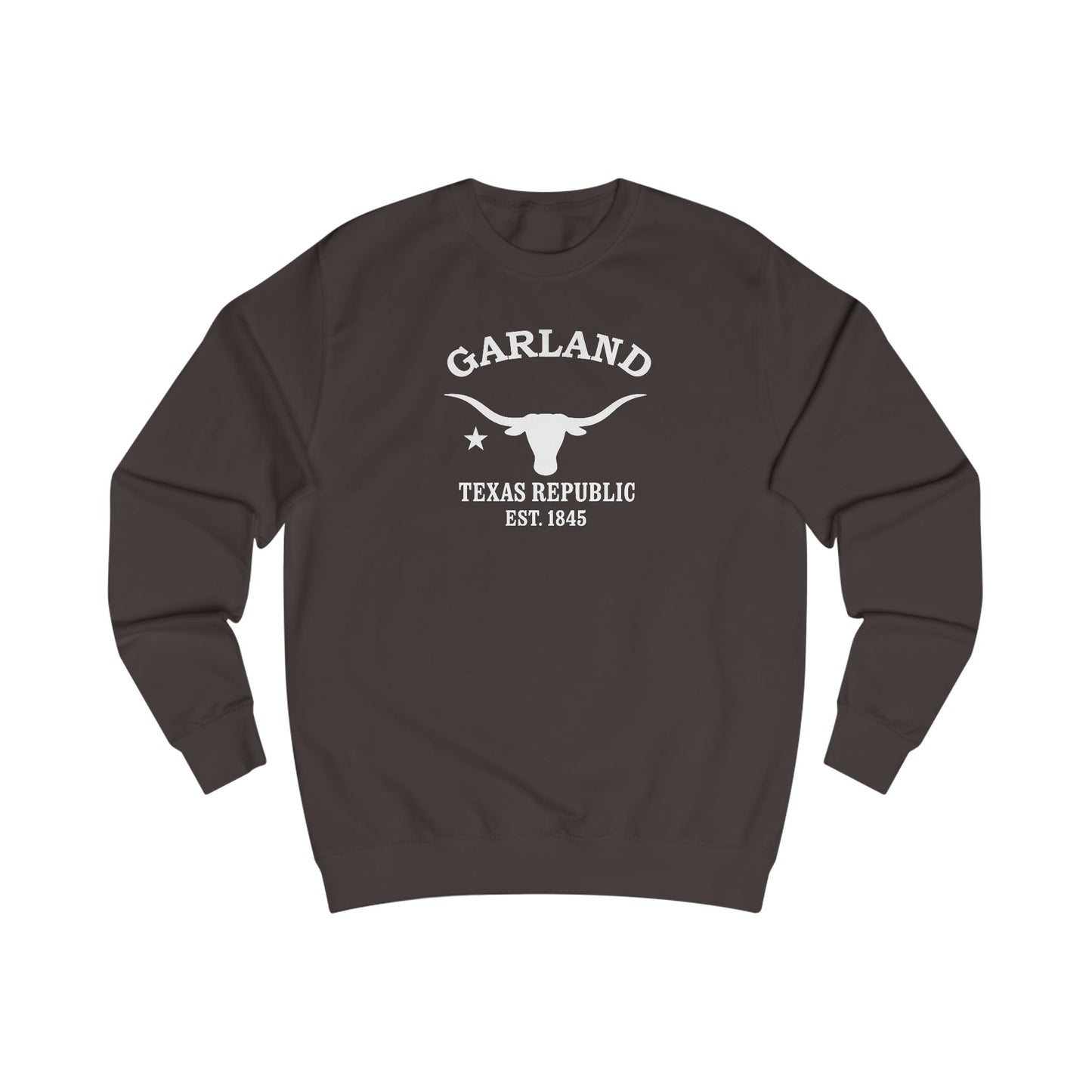 Garland Texas Vintage Retro Premium Crewneck Sweatshirt - White Logo - Bottle Green