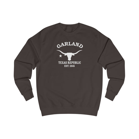 Garland Texas Vintage Retro Premium Crewneck Sweatshirt - White Logo - Bottle Green