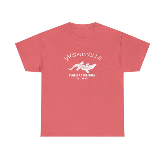 Jacksonville Florida Vintage Retro Unisex Heavy Cotton Tee - White Logo