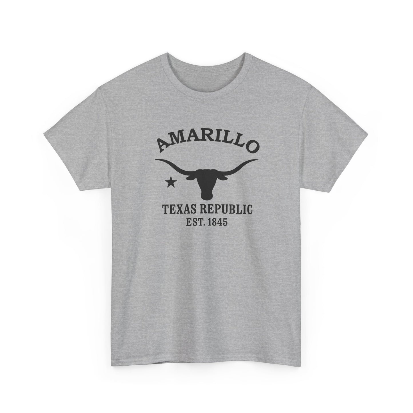Amarillo Texas Vintage Retro Unisex Heavy Cotton Tee - Black Logo