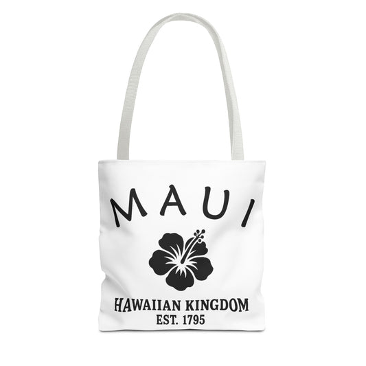Maui Hawaii Vintage Retro Light Canvas Tote - Black Logo