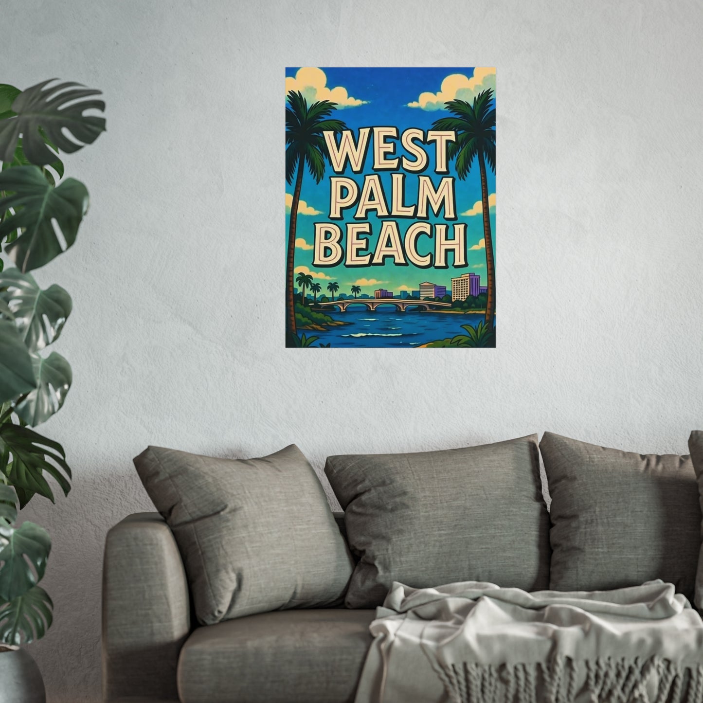 West Palm Beach Florida Vintage Retro Giclée Print Art Series Poster