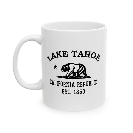 Lake Tahoe California Vintage Retro Ceramic Mug - Black Logo