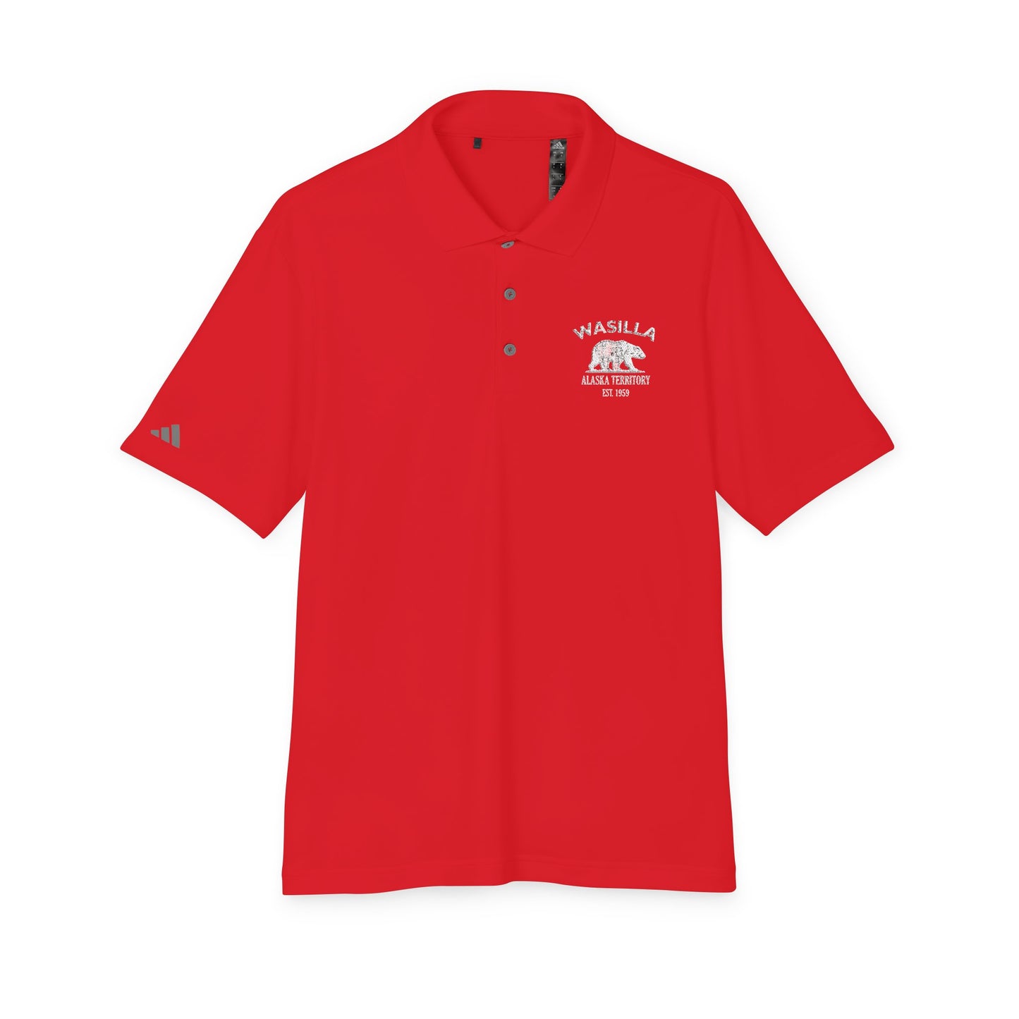 Wasilla Alaska Embroidered Vintage Retro Performance Polo Shirt - White Logo