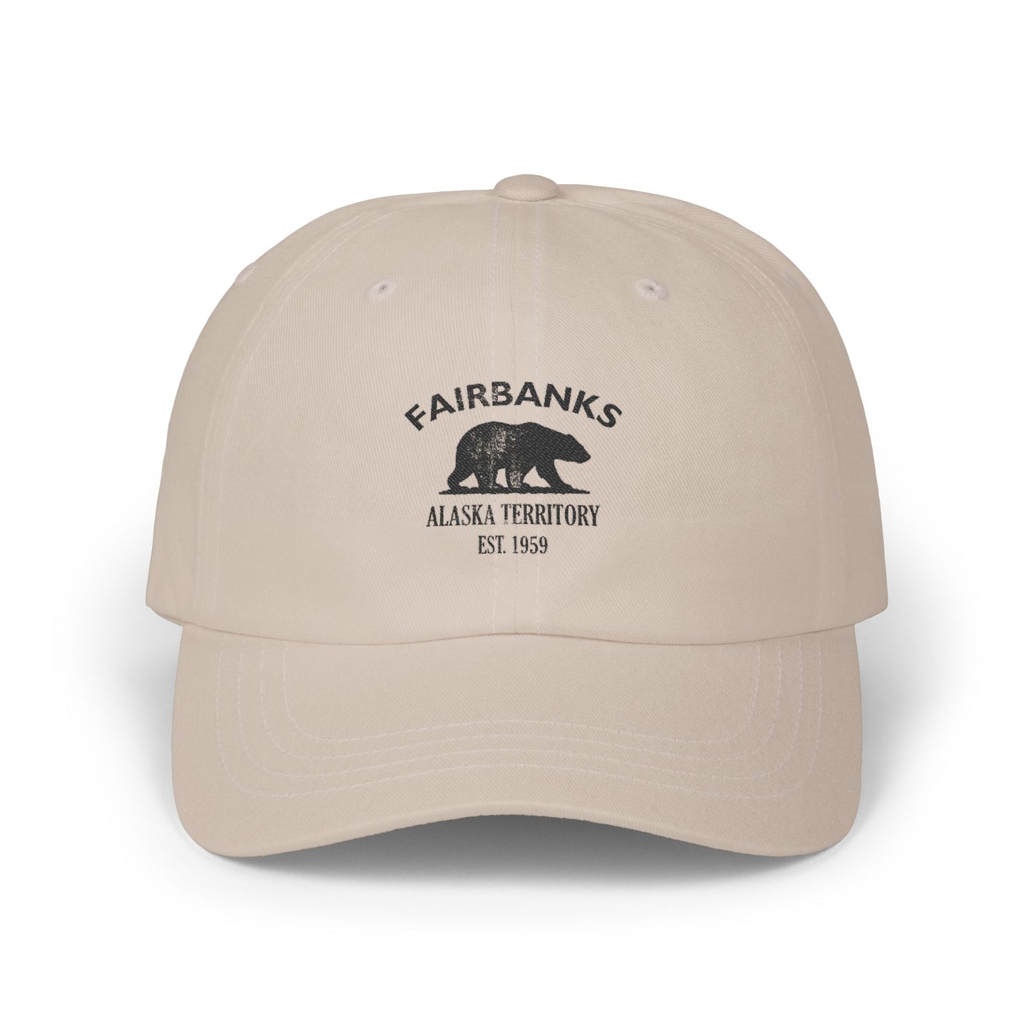 Fairbanks Alaska Classic Embroidered Cotton Cap - Black Logo