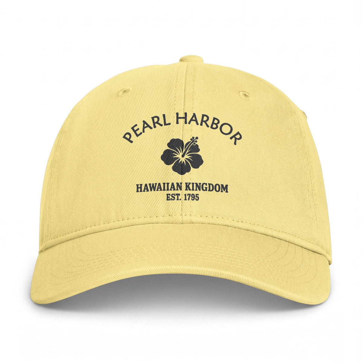 Pearl Harbor Hawaii Distressed Cotton Cap - Charcoal Print Logo
