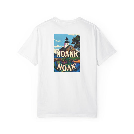 Noank Connecticut Vintage Retro Back Printed Art Series Cotton Tee - Black Logo