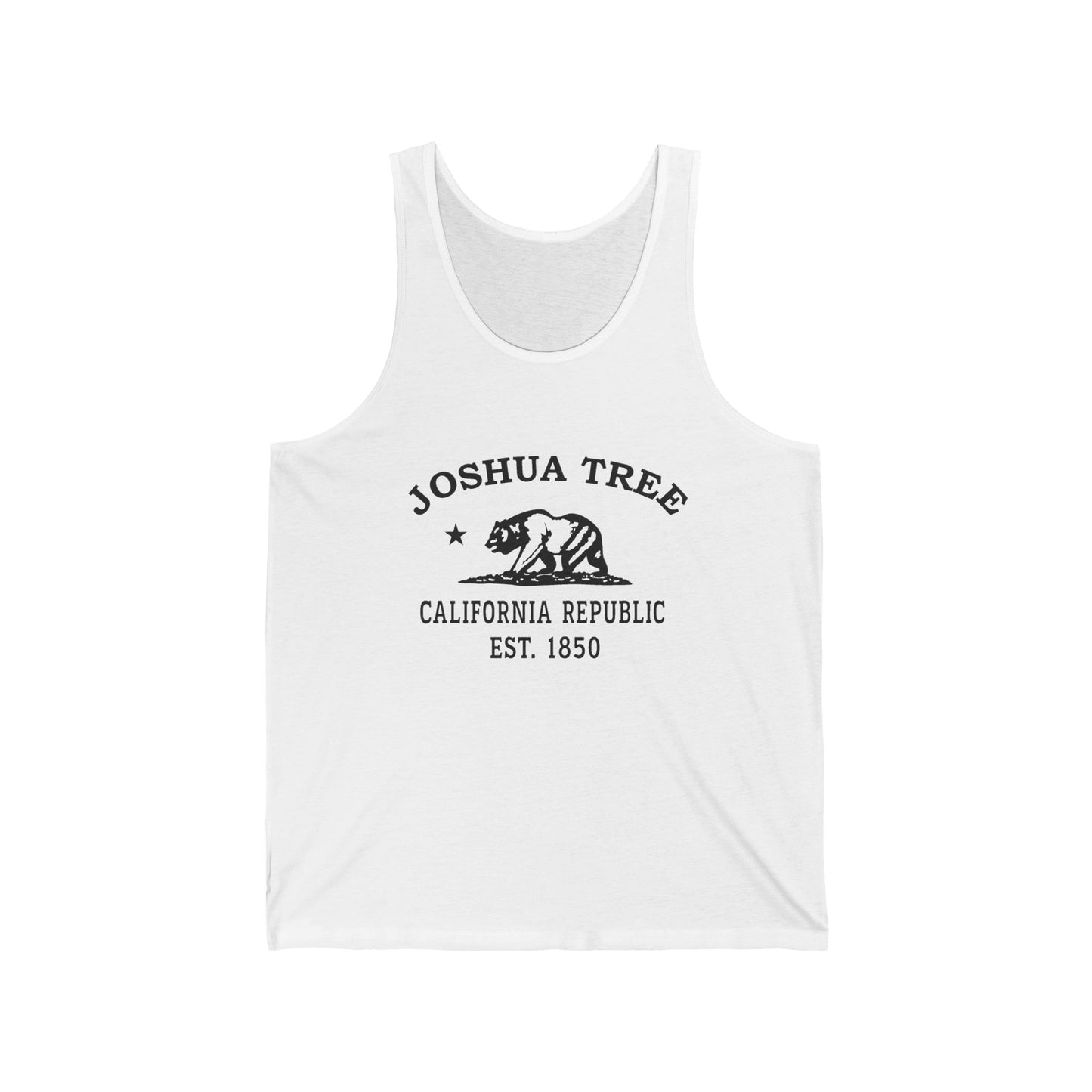 Joshua Tree California Unisex Cotton Jersey Tank Top - Black Logo