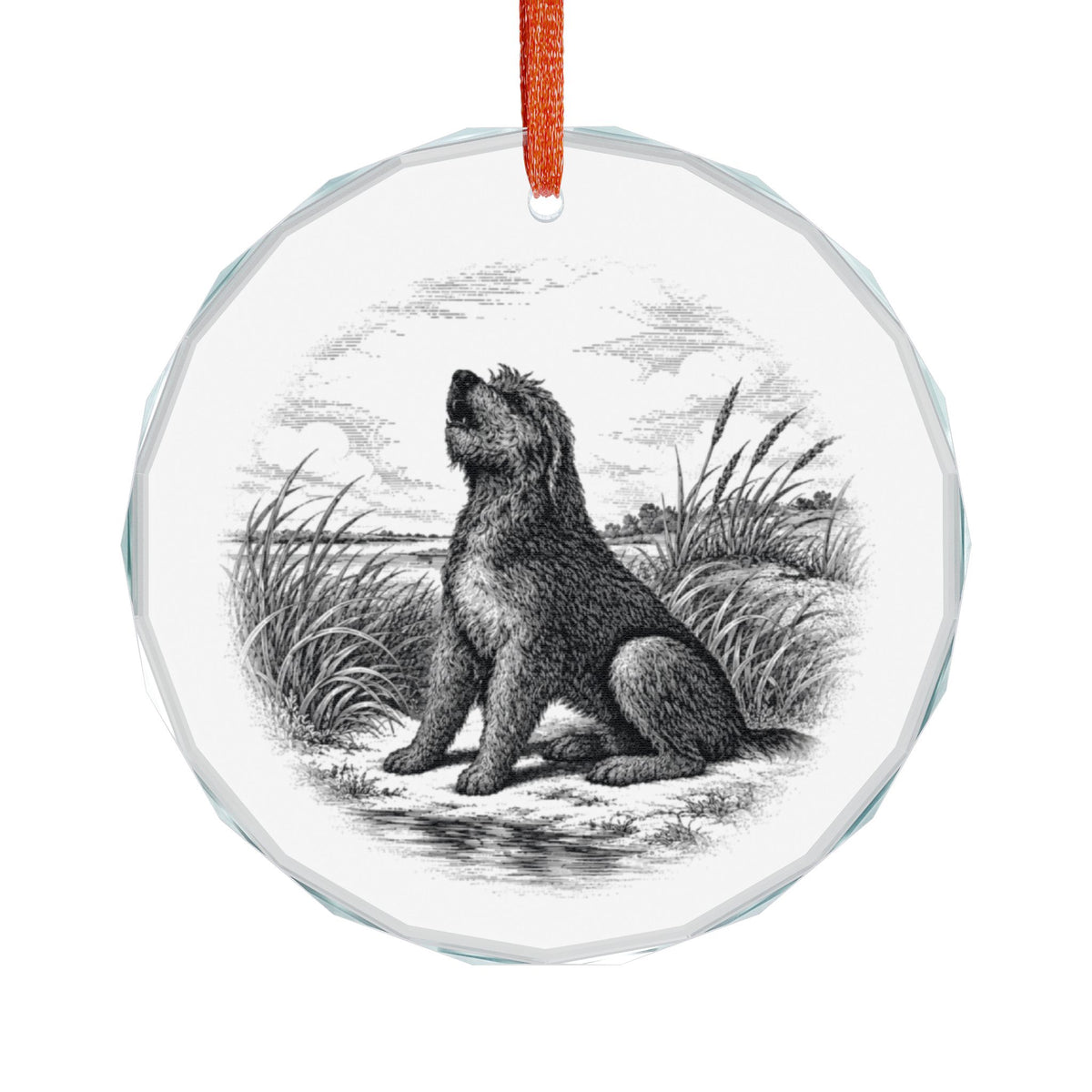 Otterhound Crystal Glass Holiday Ornament - Howling For Fun
