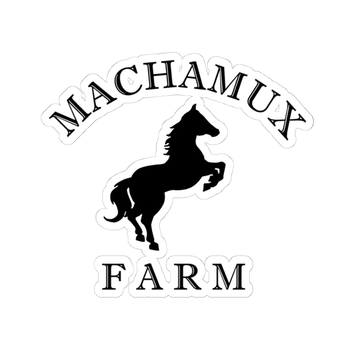 Machamux Farm Kiss-Cut Vintage Retro Vinyl Sticker - Black Logo