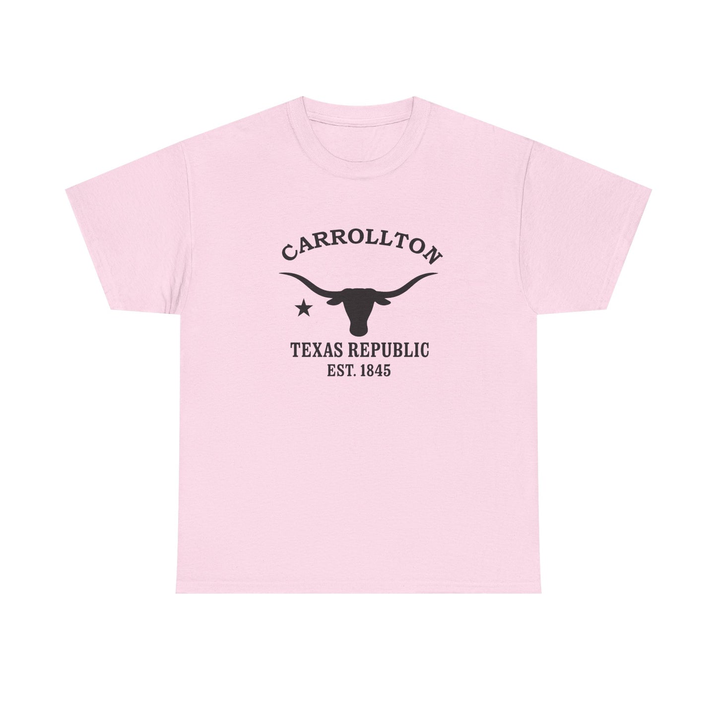 Carrollton Texas Vintage Retro Unisex Heavy Cotton Tee - Black Logo