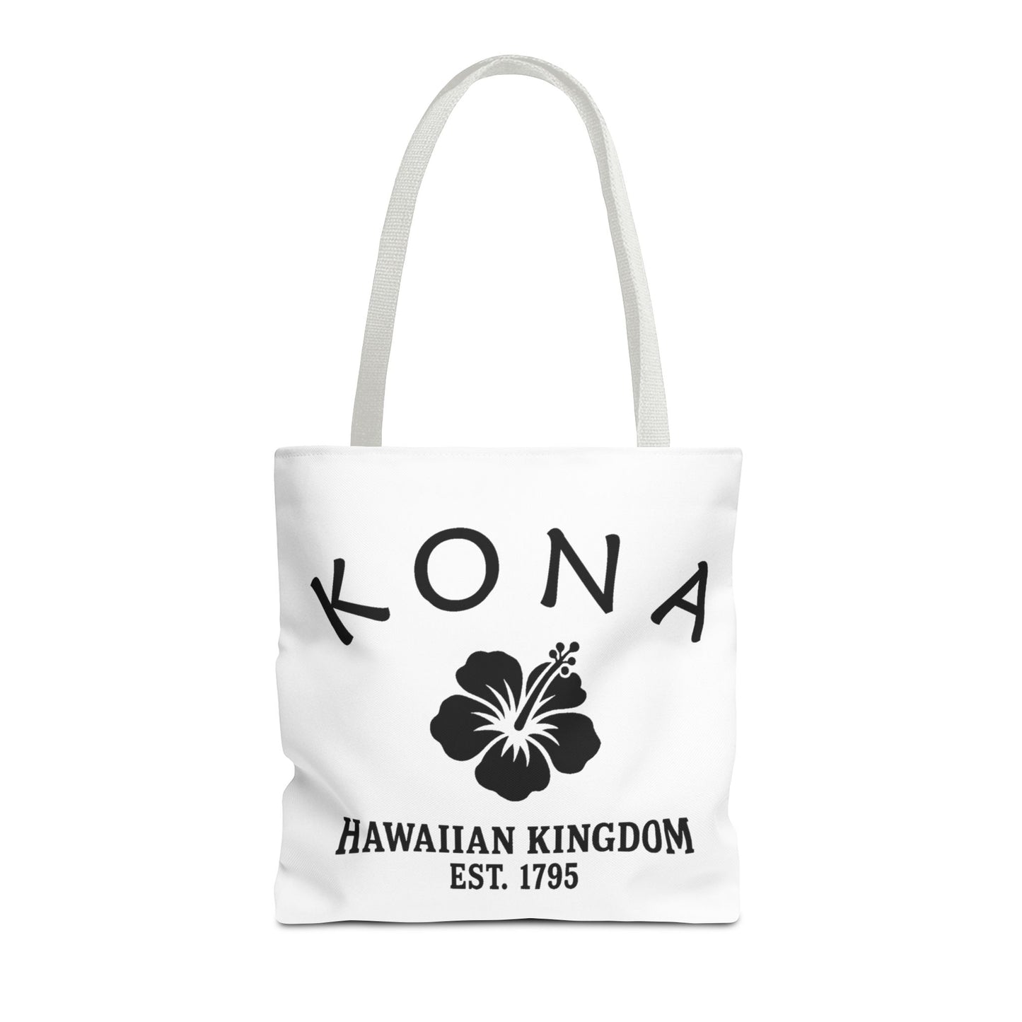 Kona Hawaii Vintage Retro Light Canvas Tote - Black Logo