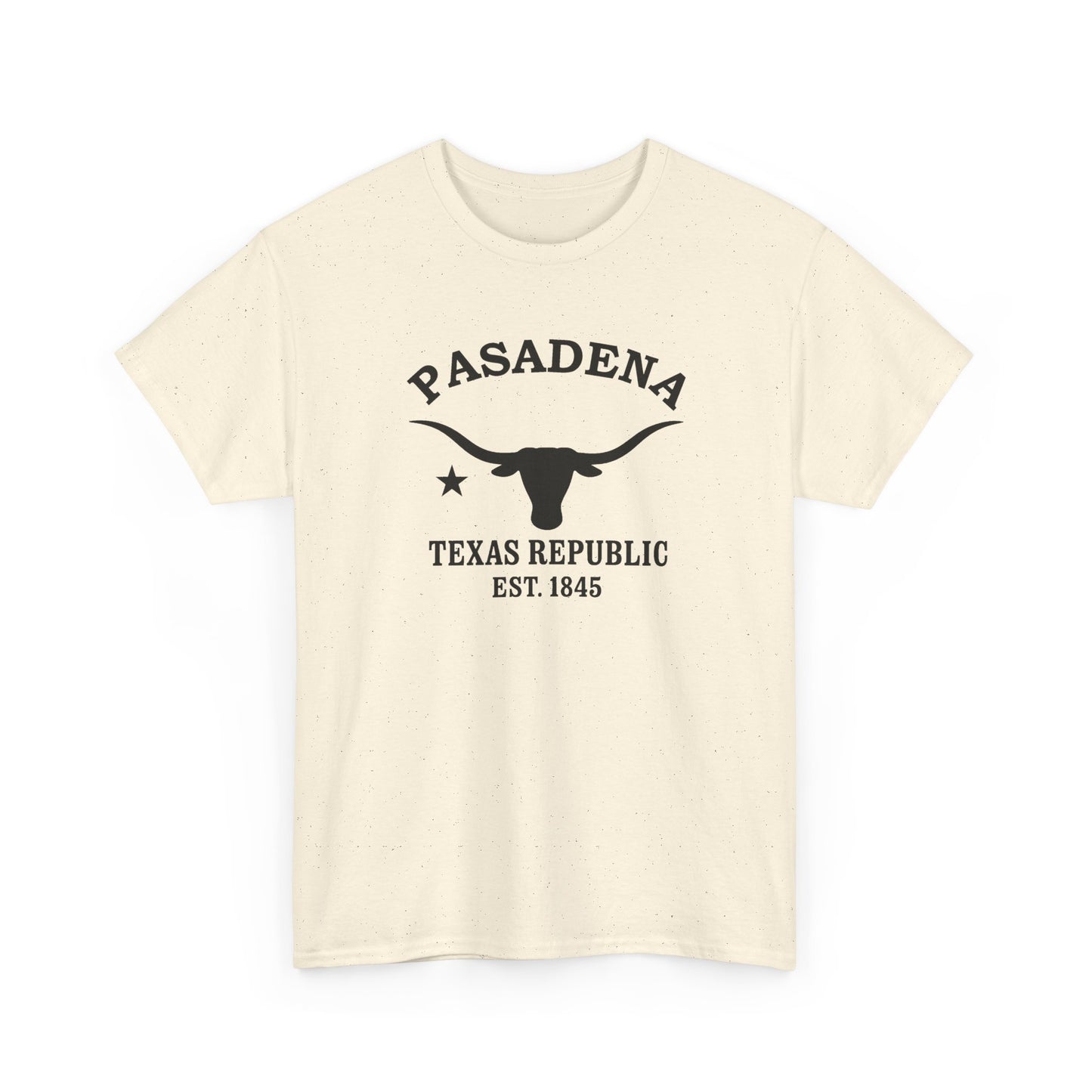 Pasadena Texas Vintage Retro Unisex Heavy Cotton Tee - Black Logo
