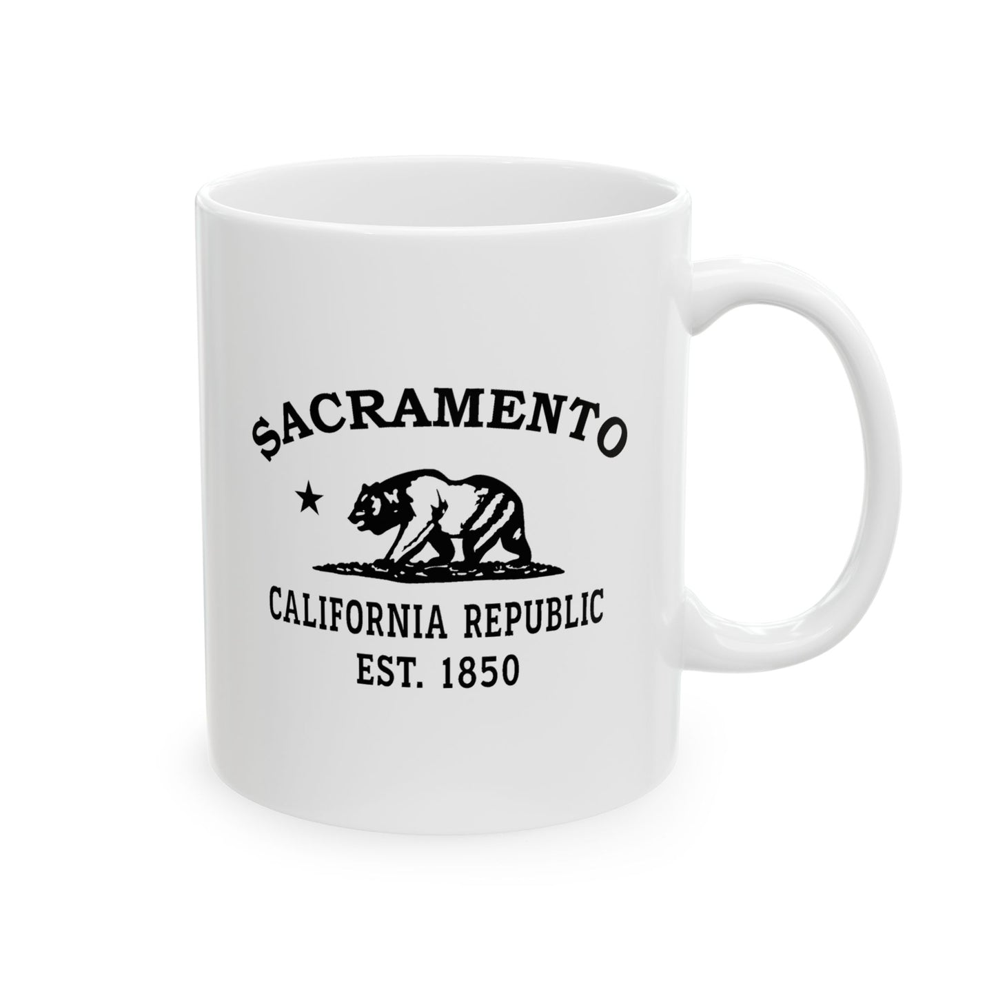 Sacramento California Vintage Retro Ceramic Mug - Black Logo
