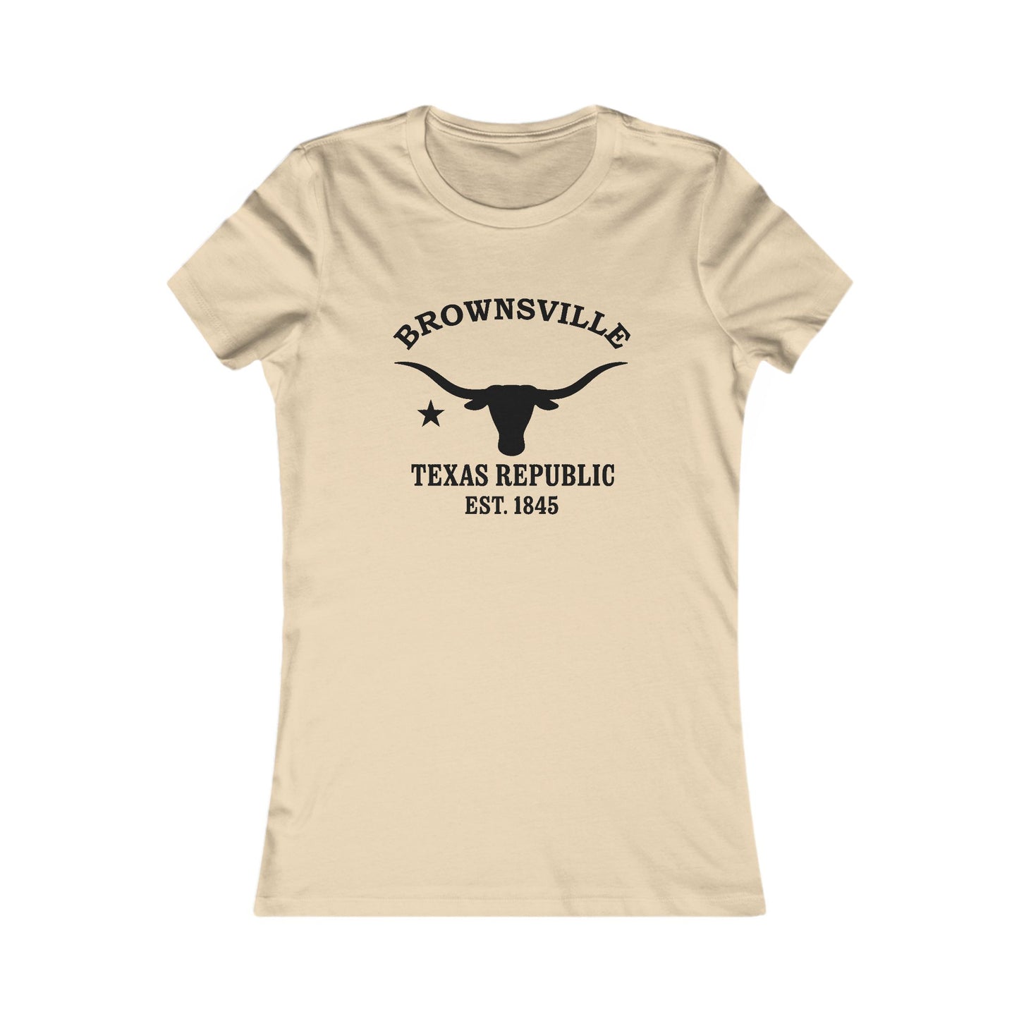 Brownsville Texas Ringspun Cotten Fitted Vintage Retro Womens Tee - Black Logo
