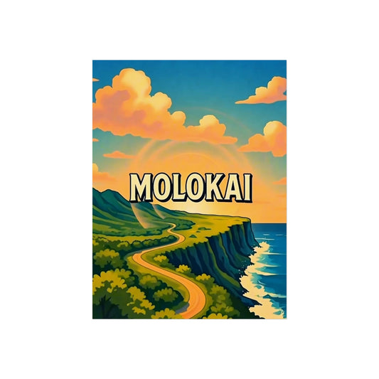 Molokai Hawaii Vintage Retro Giclée Print Art Series Poster