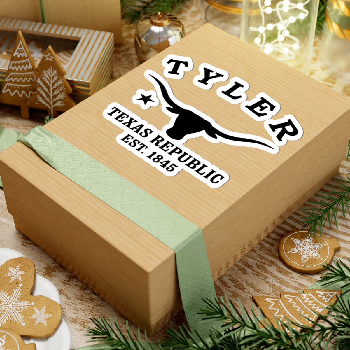 Tyler Texas Vintage Retro Vinyl Sticker - Black Logo