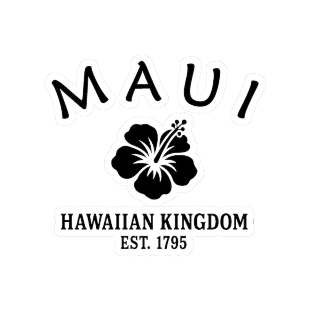Maui Hawaii Vintage Retro Vinyl Sticker - Black Logo