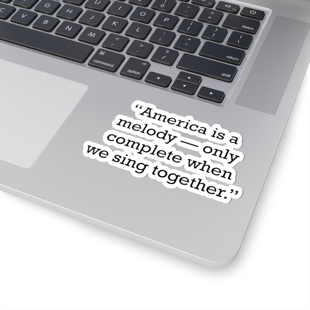 Quote 33 America Is A Vintage Retro Vinyl Sticker - Black Logo