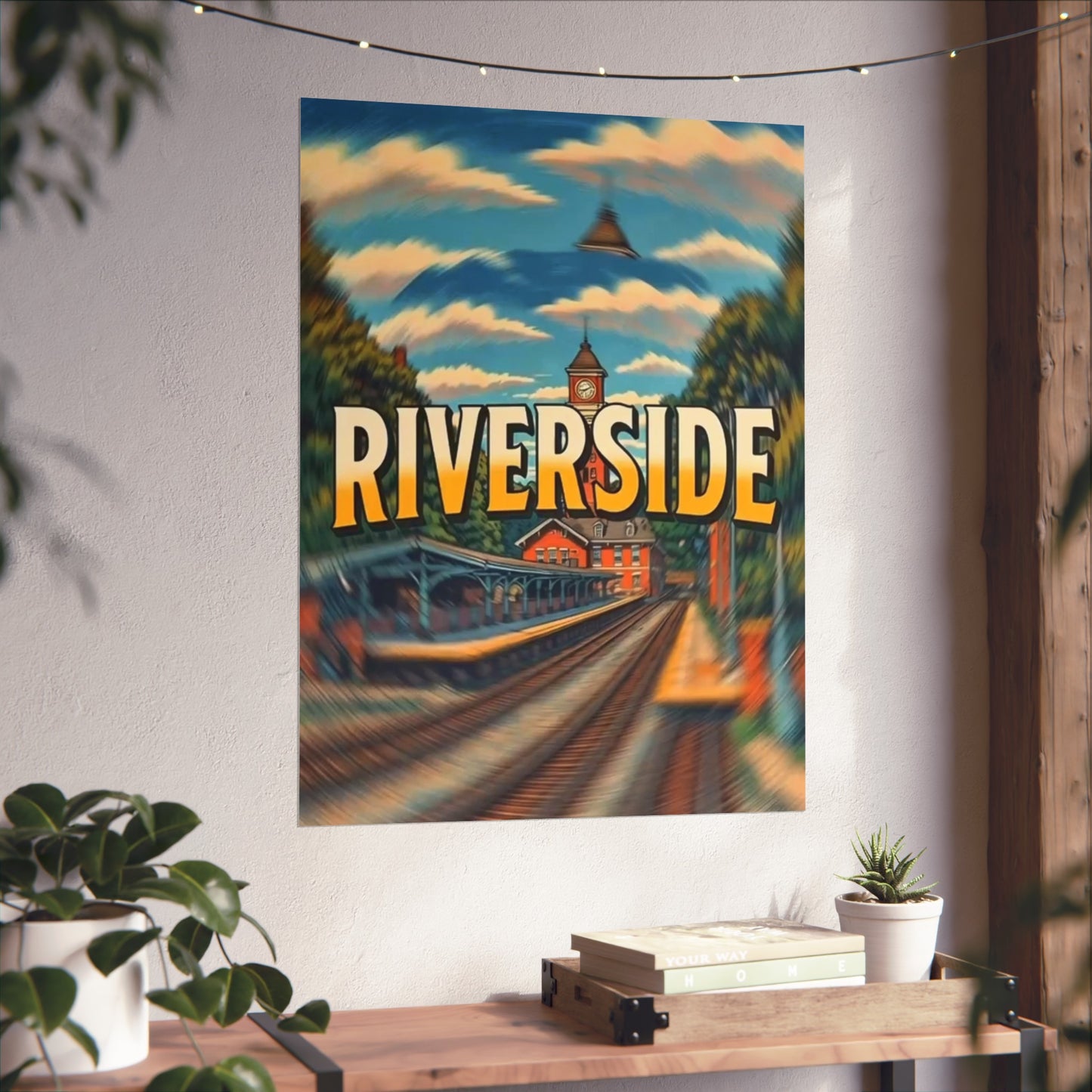 Riverside Connecticut Vintage Retro Giclée Print Art Series Poster