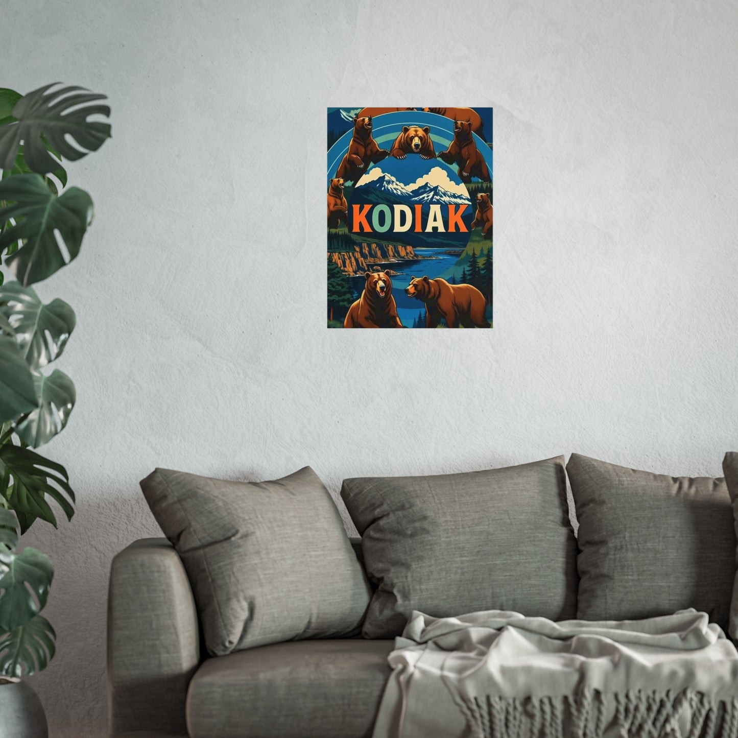 Kodiak Alaska Vintage Retro Giclée Print Art Series Poster