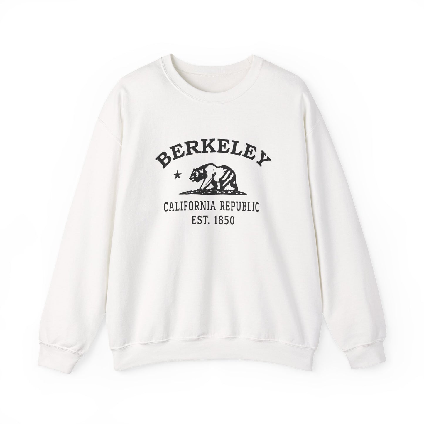 Berkeley California Vintage Retro Unisex Heavy Crewneck Sweatshirt - Black Logo