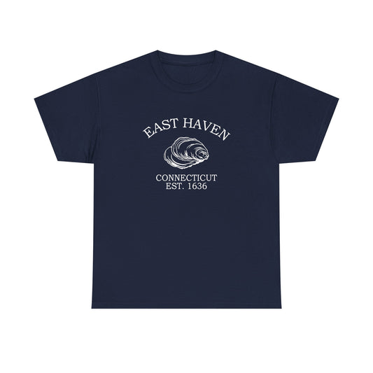 East Haven Connecticut Vintage Retro Unisex Heavy Cotton Tee - White Logo