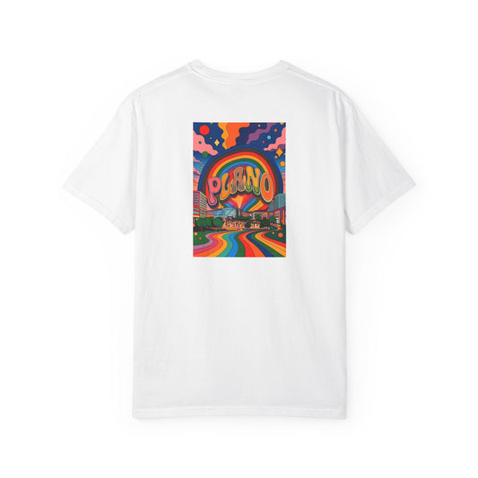 Plano Texas Vintage Retro Back Printed Art Series Cotton Tee - Black Logo