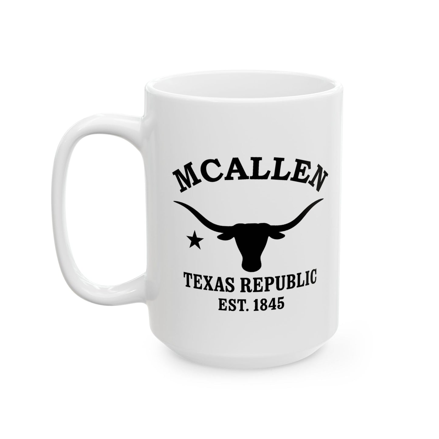 Mcallen Texas Vintage Retro Ceramic Mug - Black Logo