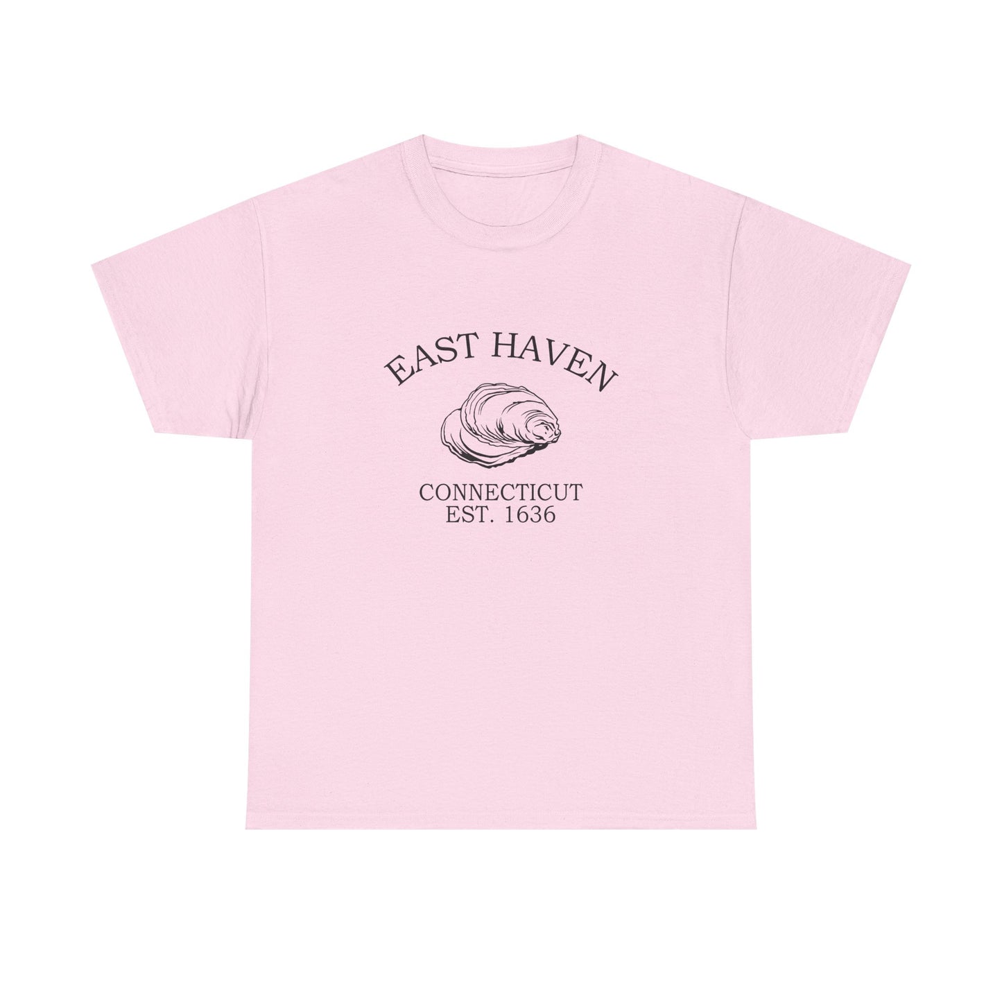 East Haven Connecticut Vintage Retro Unisex Heavy Cotton Tee - Black Logo