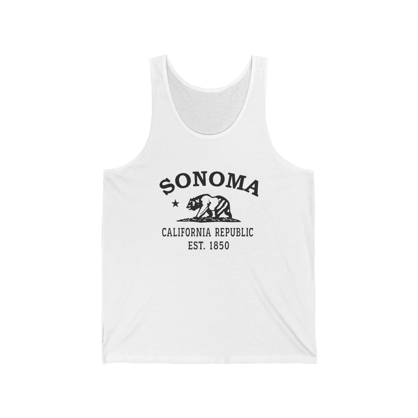 Sonoma California Vintage Retro Unisex Cotton Jersey Tank Top - Black Logo