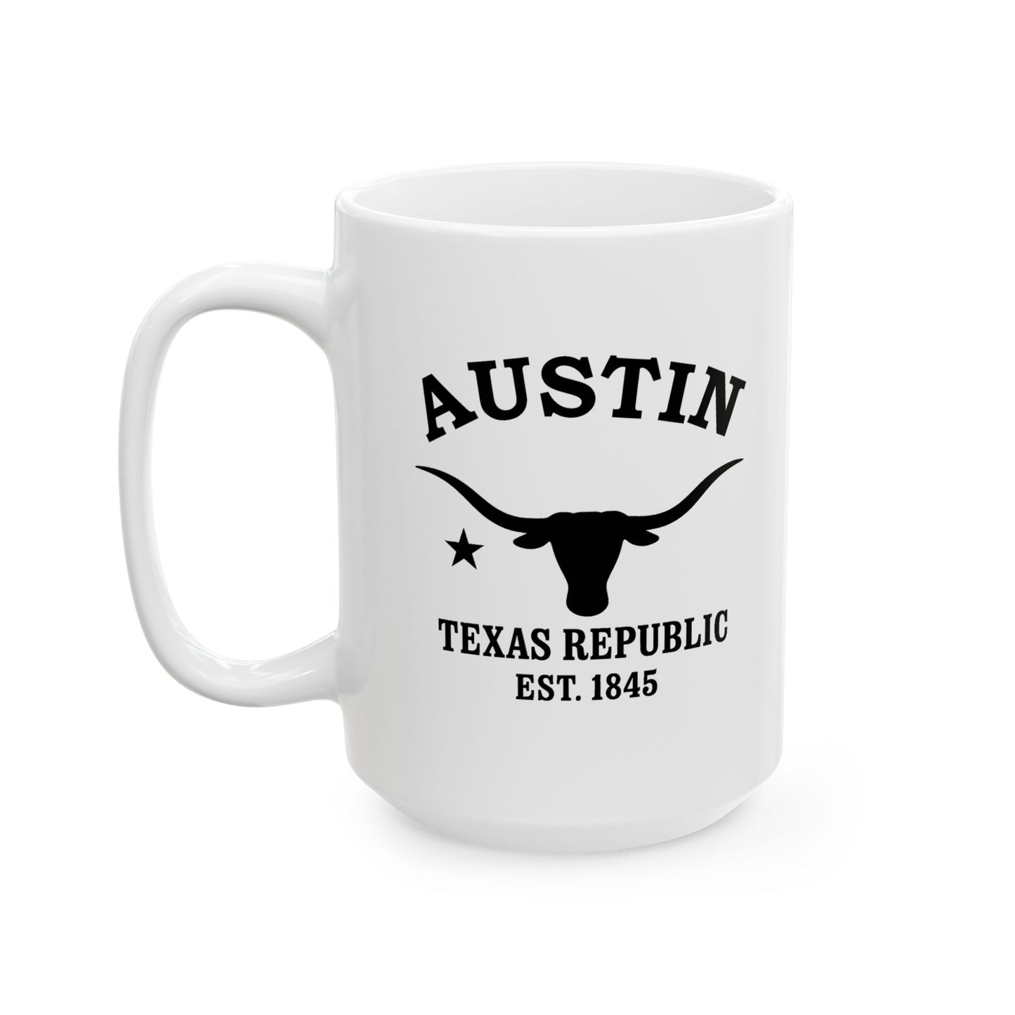 Austin Texas Vintage Retro Ceramic Mug - Black Logo