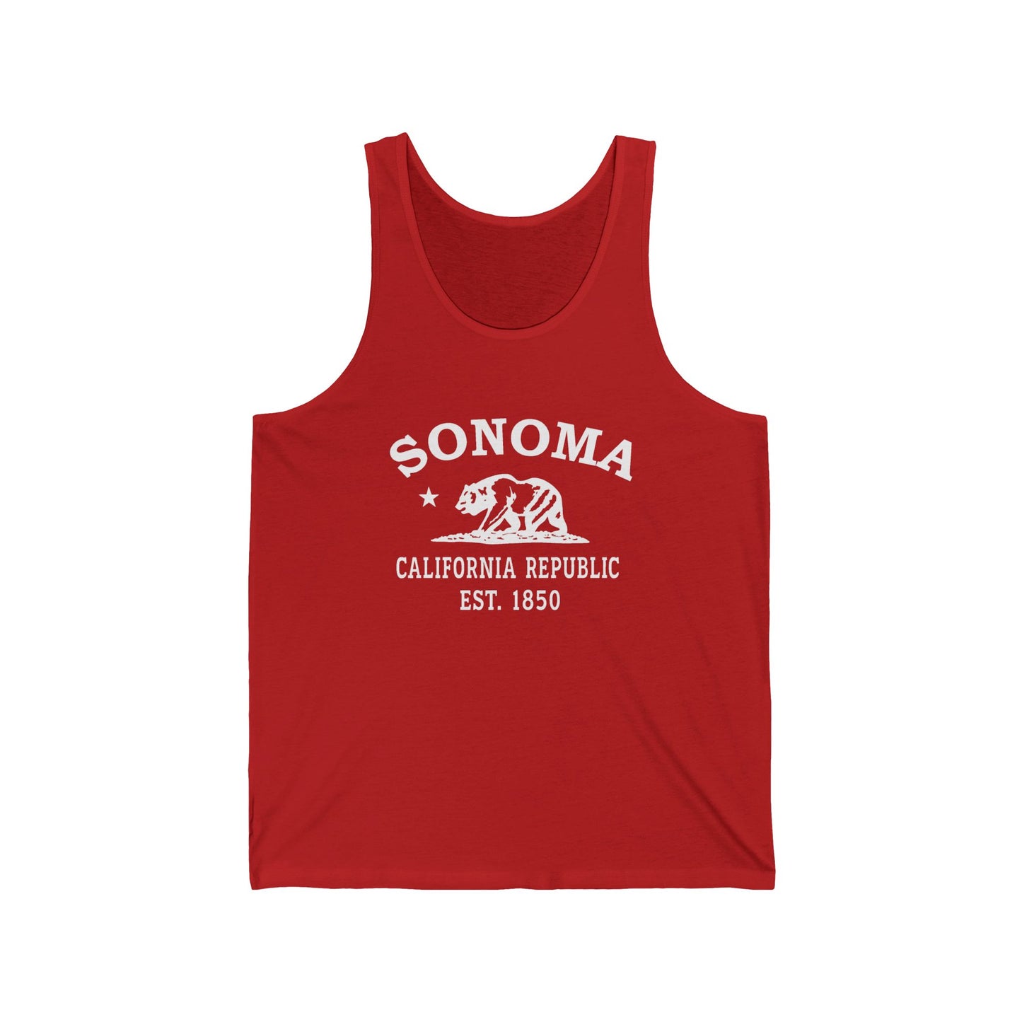 Sonoma California Vintage Retro Unisex Cotton Jersey Tank Top - White Logo