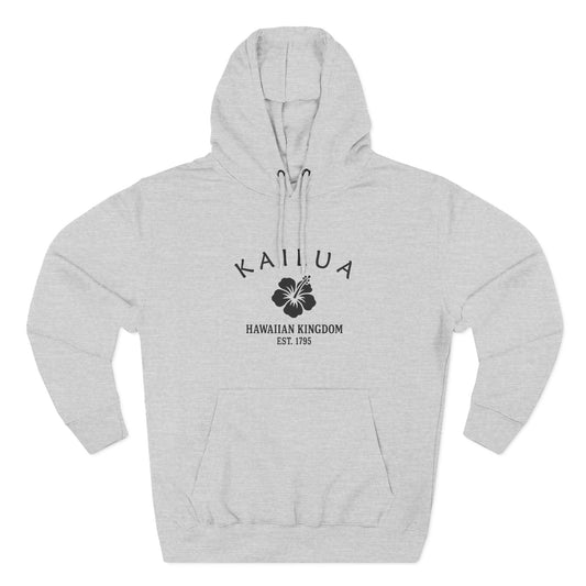 Kailua Hawaii Vintage Retro Unisex Heavy Cotton Hoodie - Black Logo