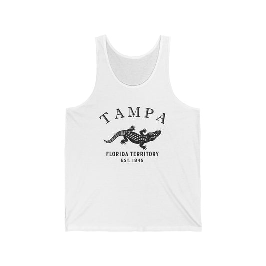 Tampa Florida Unisex Cotton Jersey Tank Top - Black Logo