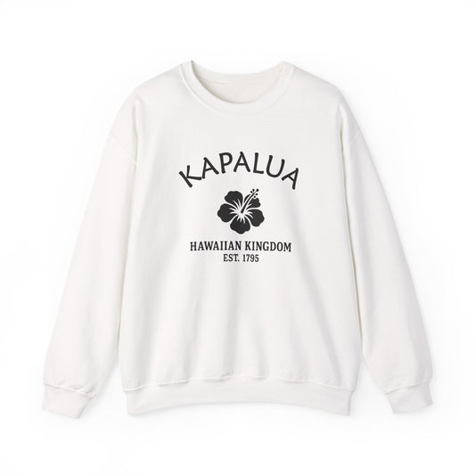 Kapalua Hawaii Vintage Retro Unisex Heavy Crewneck Sweatshirt - Black Logo