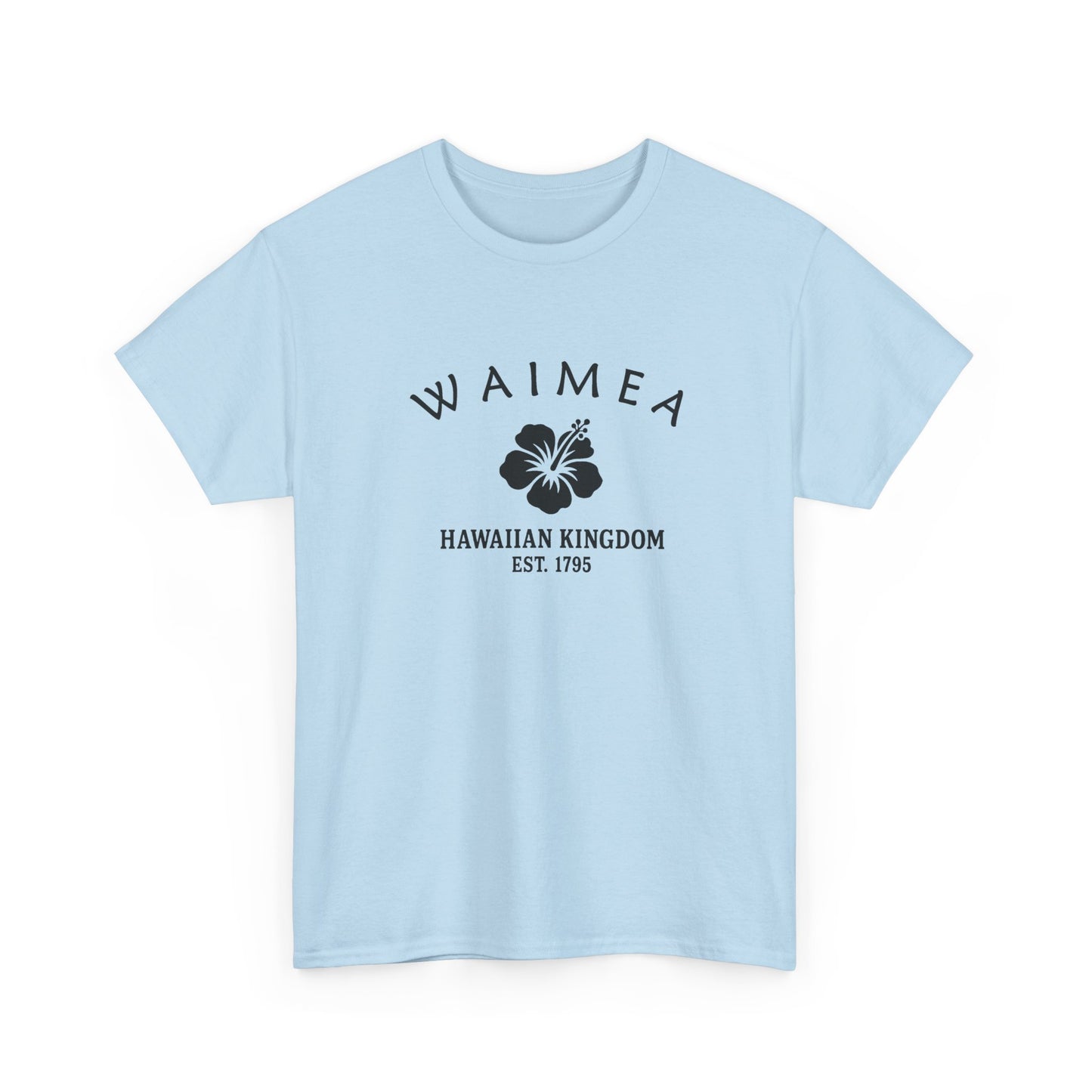 Waimea Hawaii Vintage Retro Unisex Heavy Cotton Tee - Black Logo