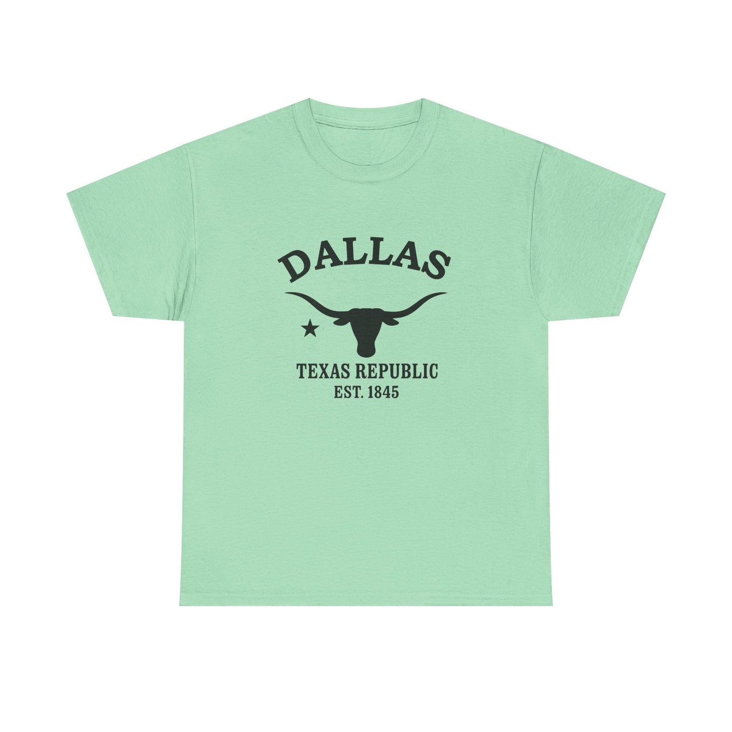 Dallas Texas Vintage Retro Unisex Heavy Cotton Tee - Black Logo