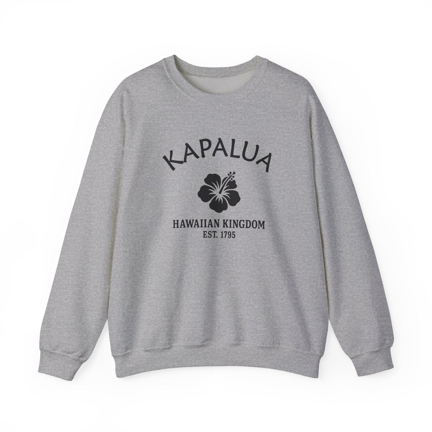 Kapalua Hawaii Vintage Retro Unisex Heavy Crewneck Sweatshirt - Black Logo