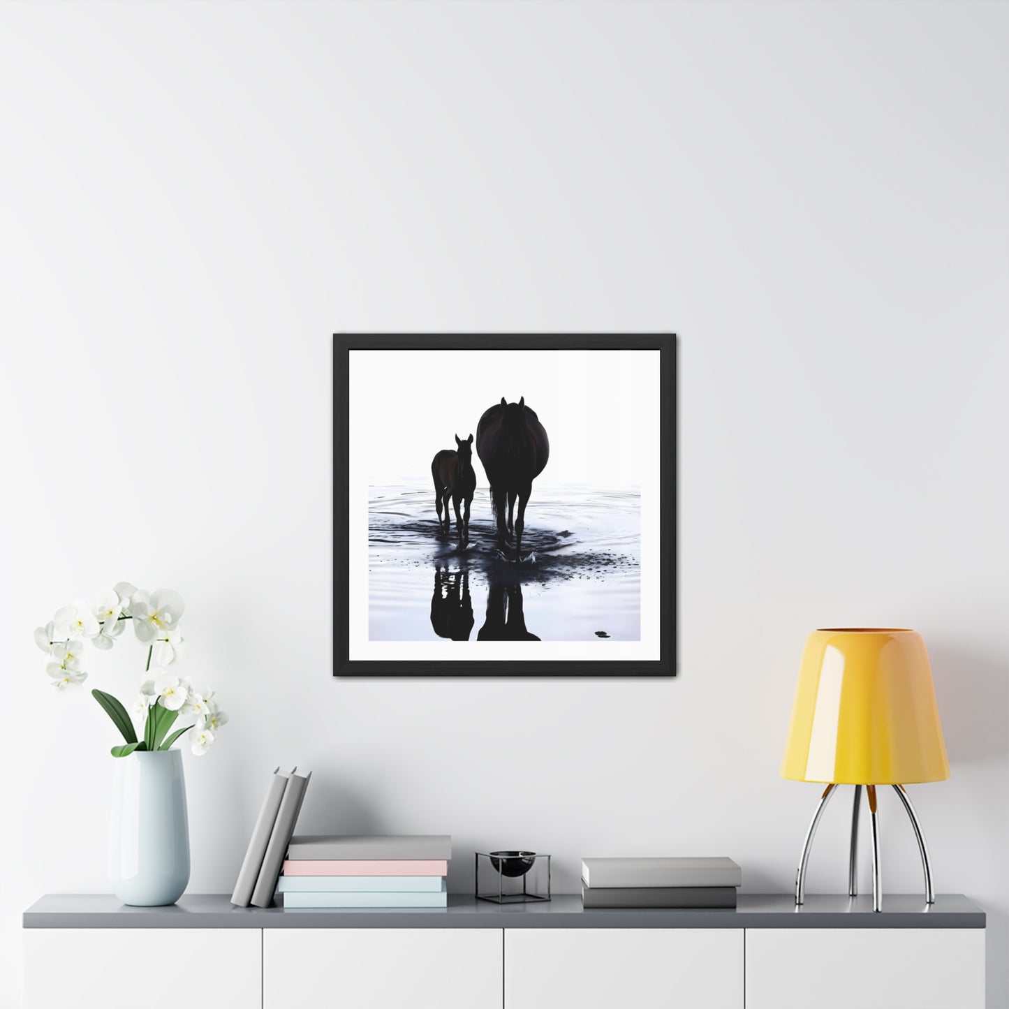 Mare and Foal - Tide & Light Series Framed Poster