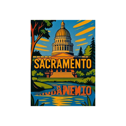 Sacramento California Vintage Retro Giclée Print Art Series Poster