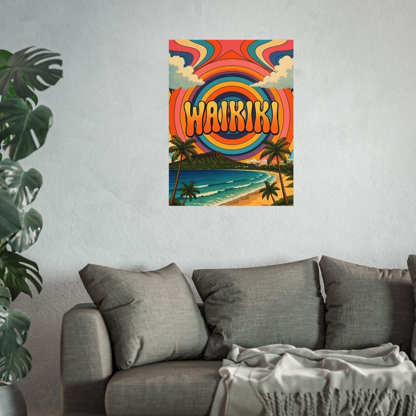 Waikiki Hawaii Vintage Retro Giclée Print Art Series Poster