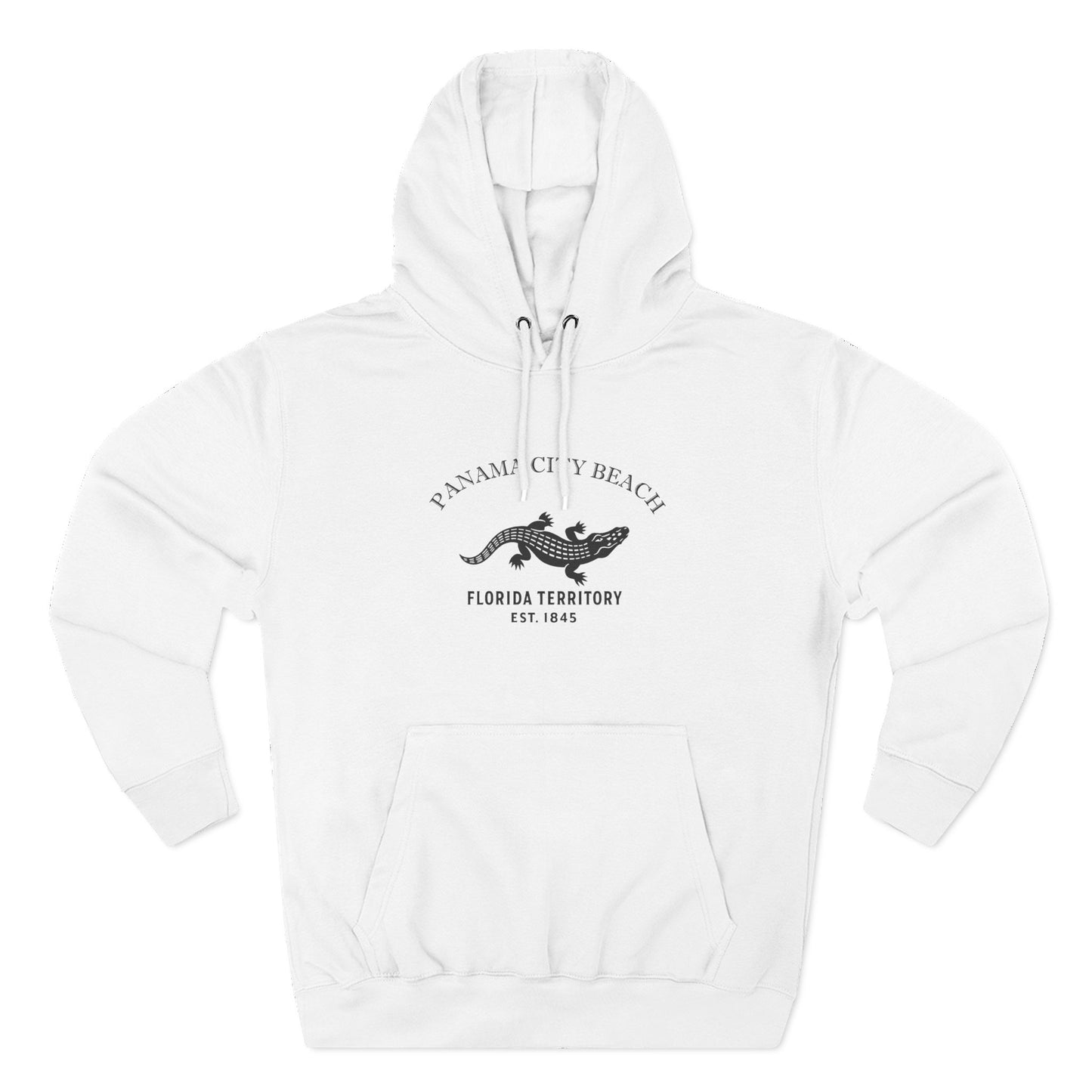 Panama City Beach Florida Vintage Retro Unisex Heavy Cotton Hoodie - Black Logo