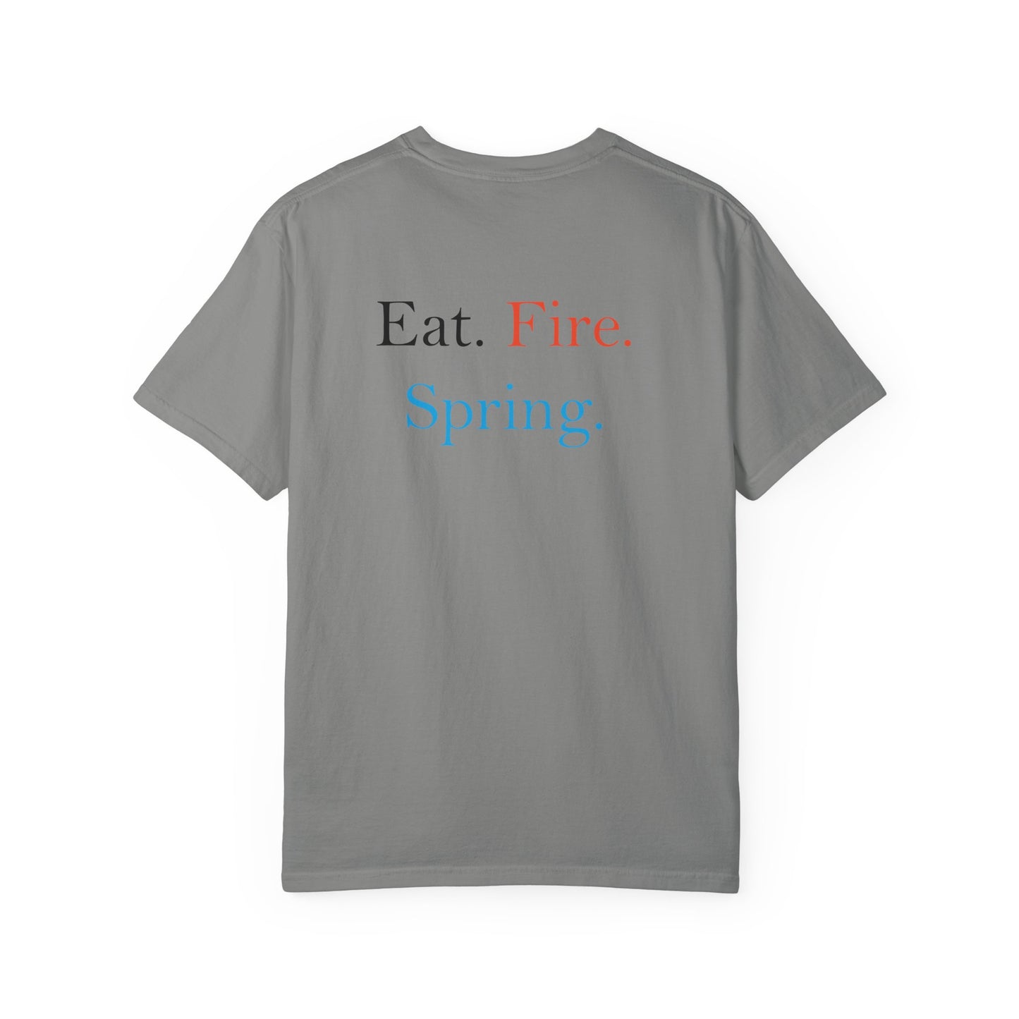 Eat Fire Spring Front & Rear Print Art Series Cotton Tee - Text Logo